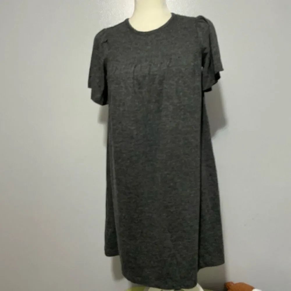 Loft Womens dress Gray Baby Doll Shift stretch soft comfort size XS
